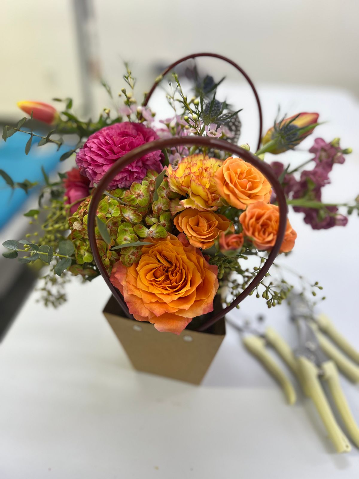 mothers day floral design workshop. wine