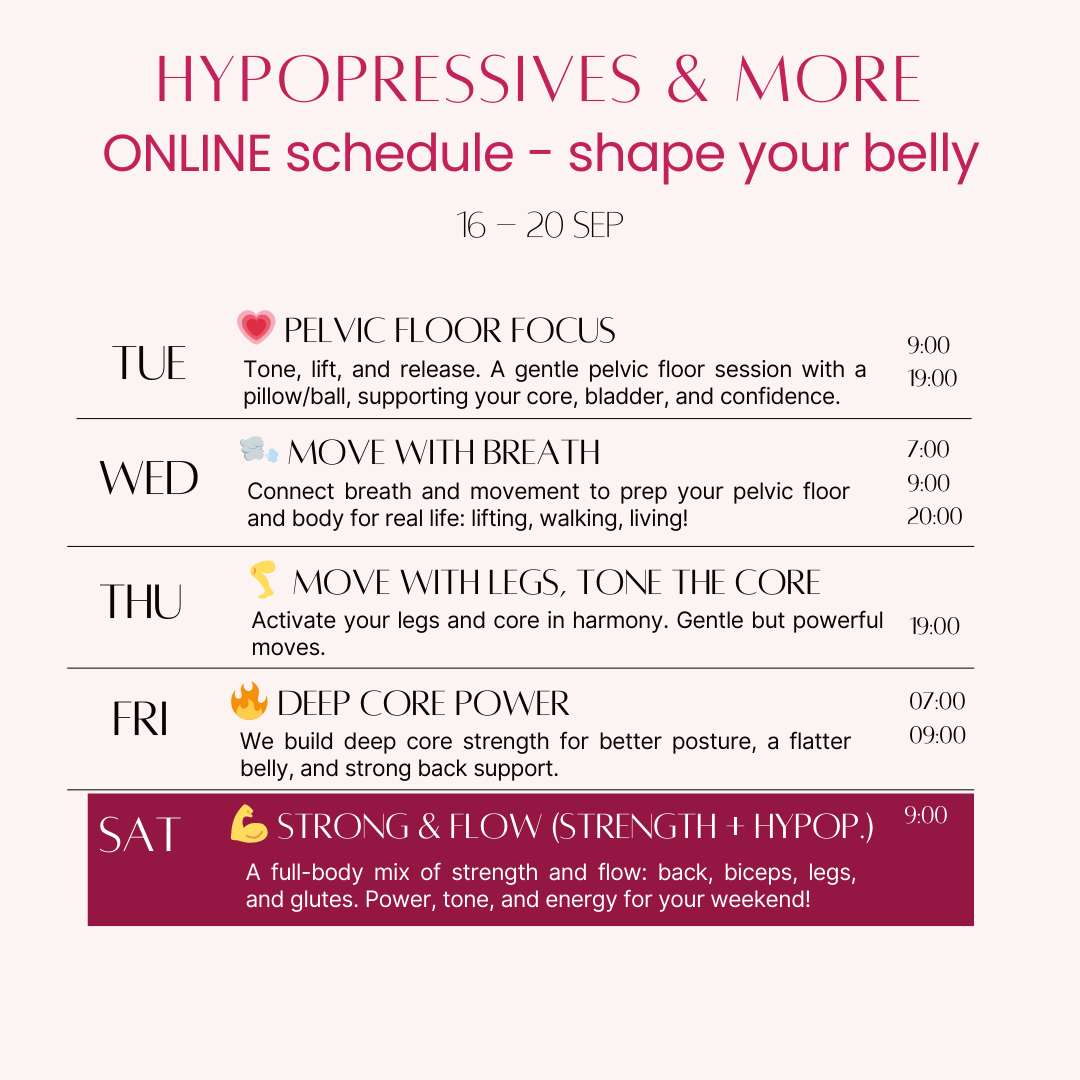 hypopressive online classes - low pressure fitness