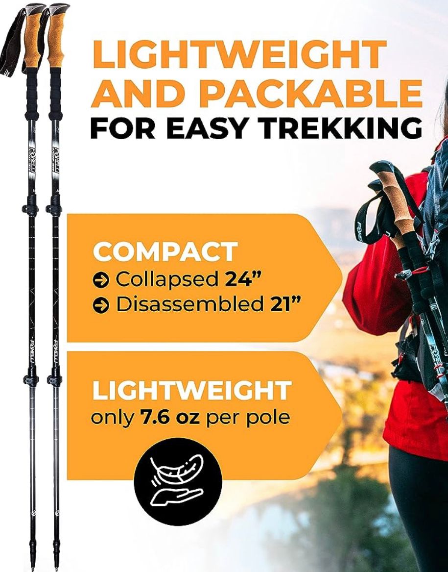hiking trekking poles foxelli