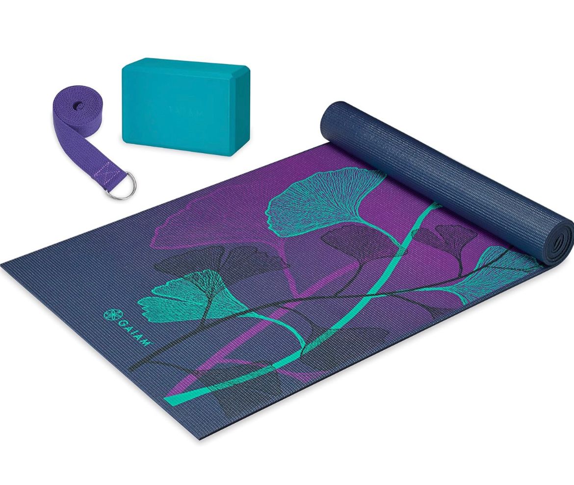 beginner yoga practice mat set
