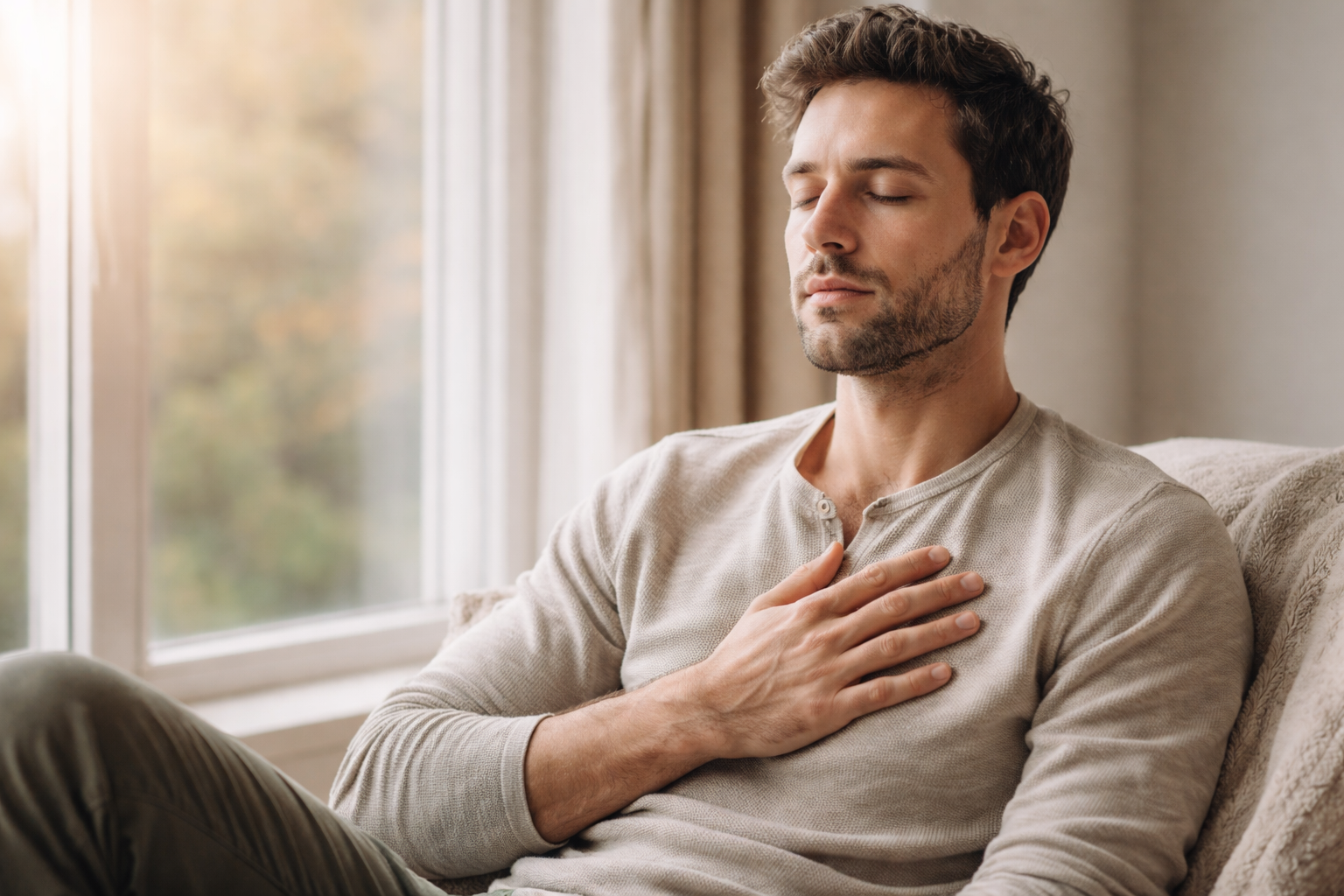 Man using tools to connect inward and self-regulate his nervous system