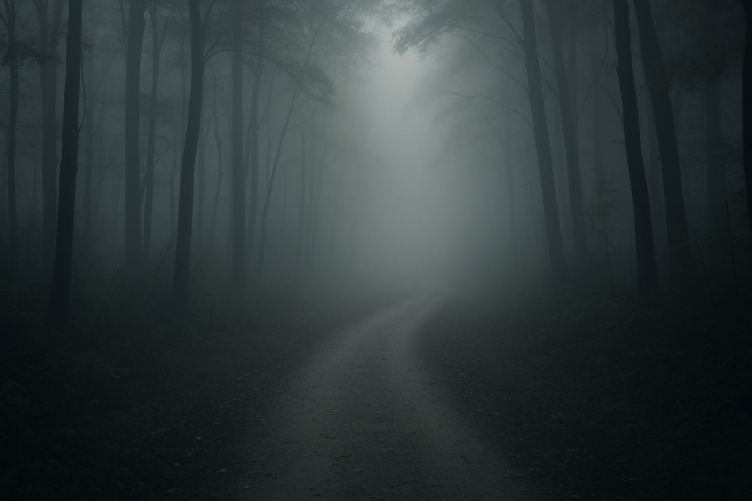 Path clouded with fog