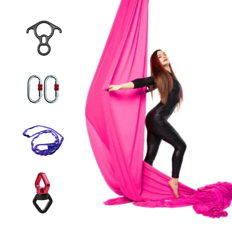 Aerial silks set with hardware