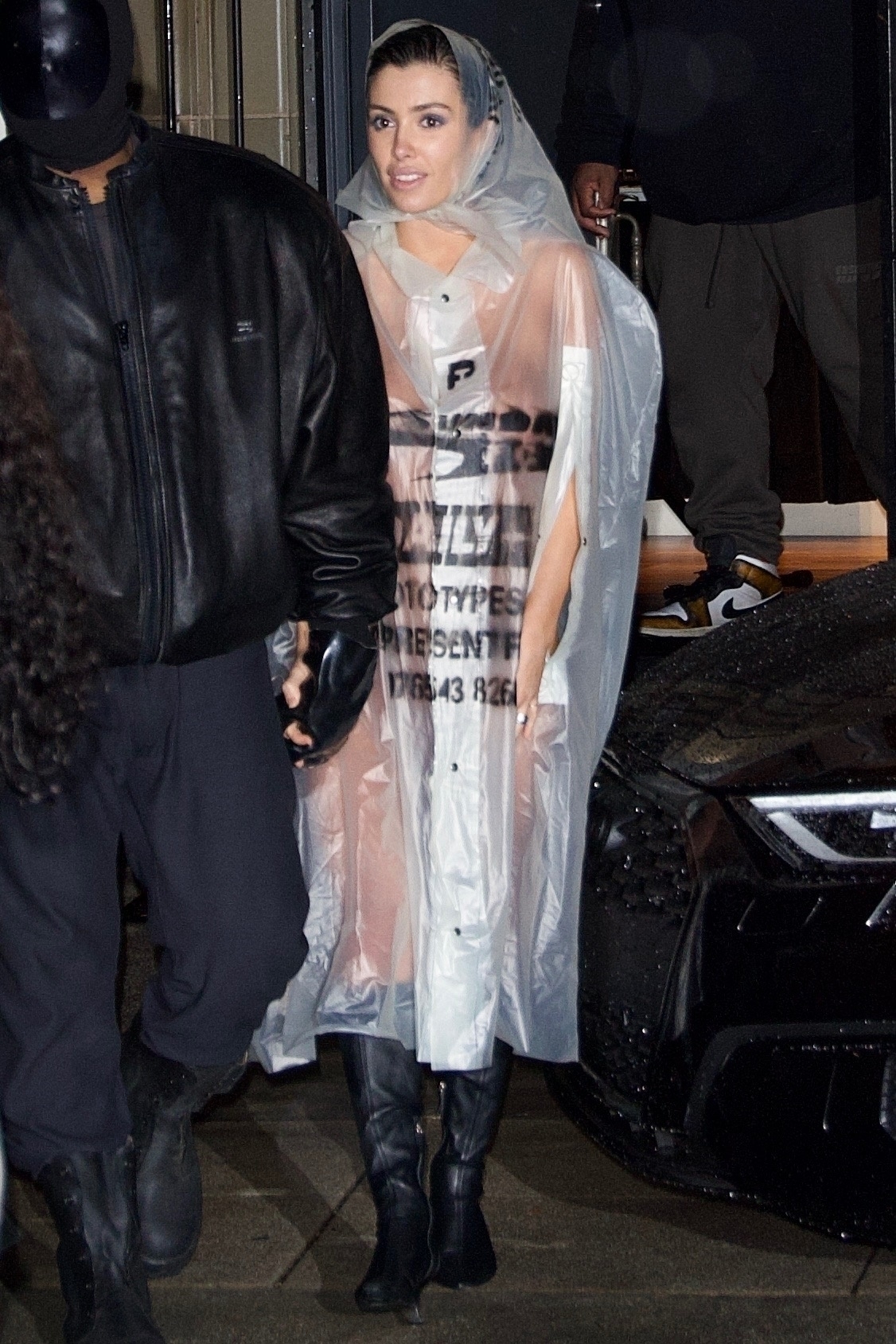 Bianca was seen wearing a see-through poncho and nothing else