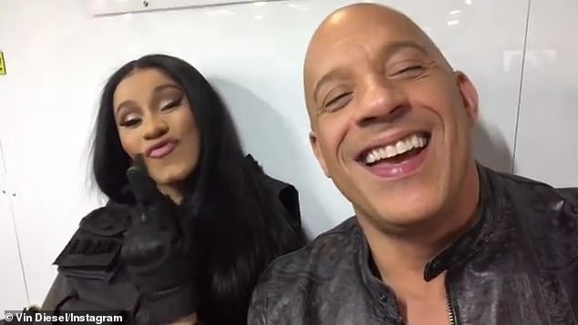 Indimidated: Cardi B revealed that she was 'scared' of working with Vin Diesel in blockbuster film F9 but was happy to find out that he was 'so nice'