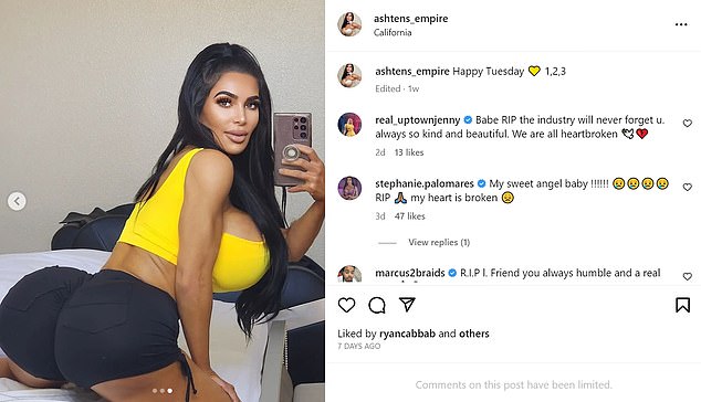 Christina Ashten Gourkani, an OnlyFans model who spent thousands to look like Kim Kardashian, shared a positive message for her Instagram followers just days before she died in hospital after an ill-fated cosmetic surgery procedure. (Pictured: her last Instagram post)
