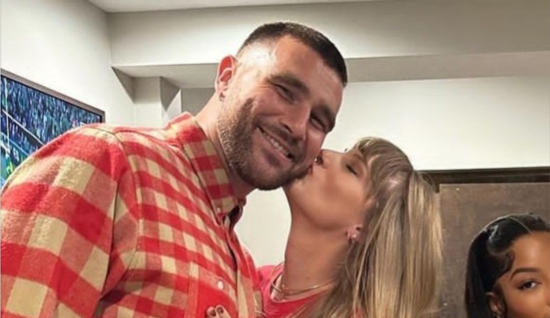 Travis Kelce and Taylor Swift (via Chariah Gordon's Instagram)