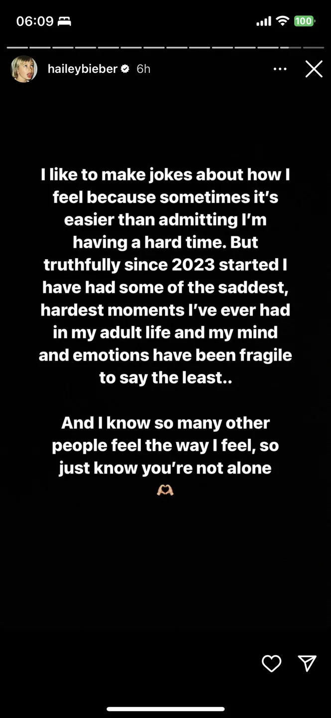 hailey bieber&#39;s statement