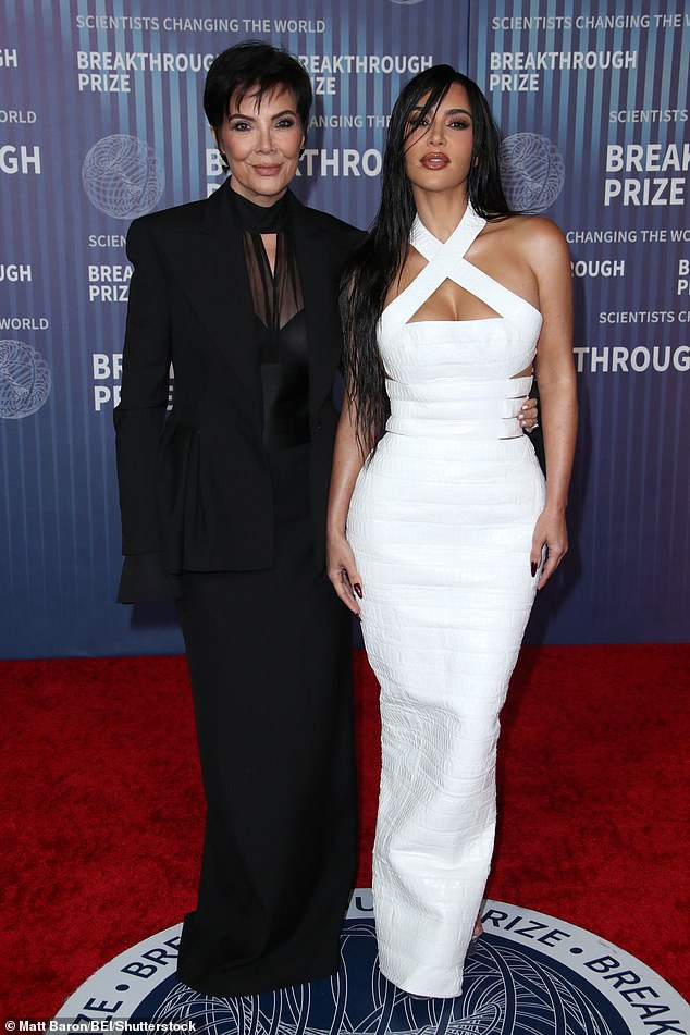 Kim was joined by mom Kris Jenner, 68, who looked chic in an all-black outfit