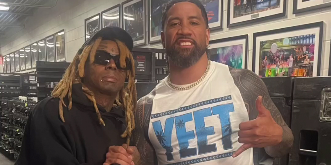 Behind The Scenes Of Lil Wayne Meeting Jey Uso At "WWE Raw"