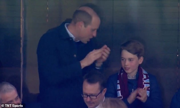 Prince George beams as he watches Aston Villa with dad William: Royal ...