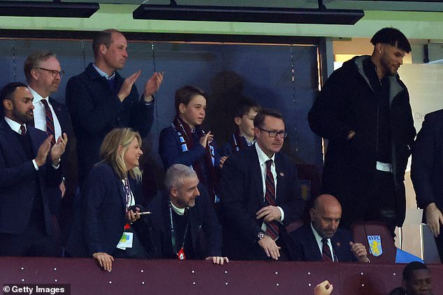 Prince George beams as he watches Aston Villa with dad William: Royal ...