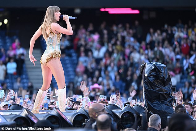 The singer was surrounded by fans in the dedicated VIP area as she performs on the Eras Tour in Edinburgh on Friday night