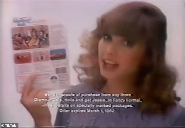 Back in November fans had thought they had seen the top act in music in an unearthed commercial which aired eight years before she was born as Swifties at the time did a double take upon watching the commercial for Glamour Gals dolls collection from 1981