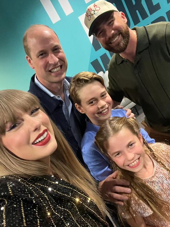 Nearly a year after she started dating Travis, Taylor finally made their romance Instagram official as she shared a selfie with the sports star and the British royal family