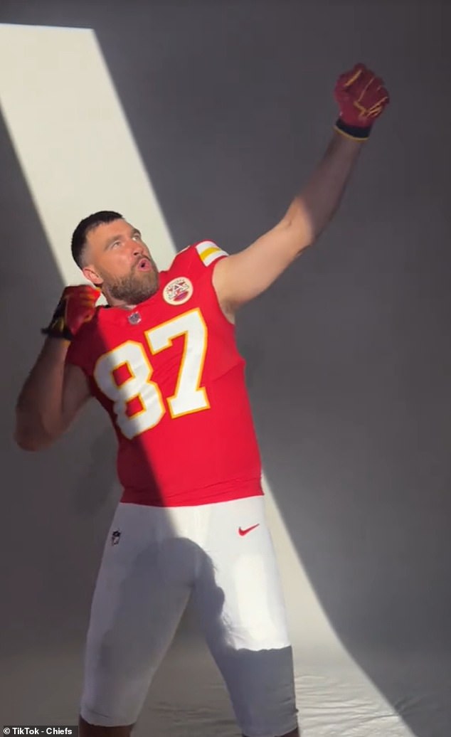 The Kansas City Chiefs tight end is known for striking the pose on the football field