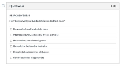 Screenshot of Canvas Quiz