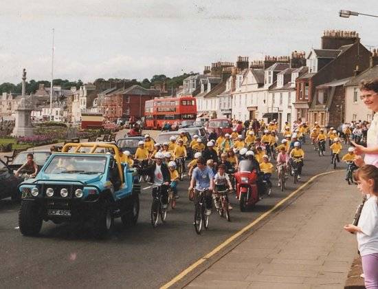 Image of Challenge Anneka in Cumbrae courtesy of Mapes of Millport