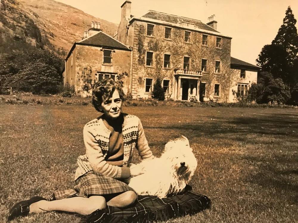 Black and white 1970s photo showing previous owner in front of Ardgour House, Courtesy of Fiona Maclean