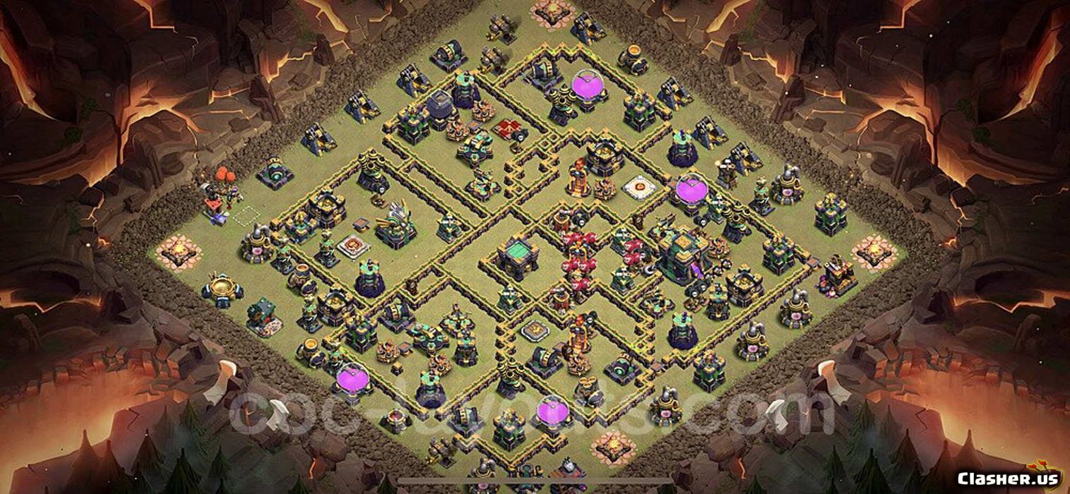 Best Town Hall 14 war base layout for 2026, designed to be anti-3-star