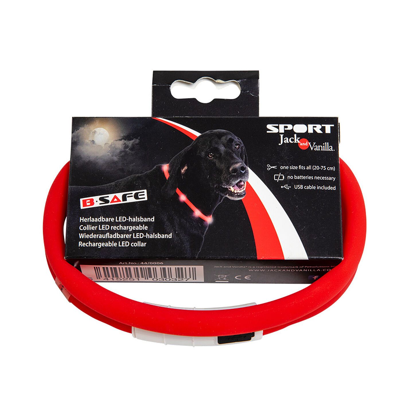 LED halsband j v sport rood