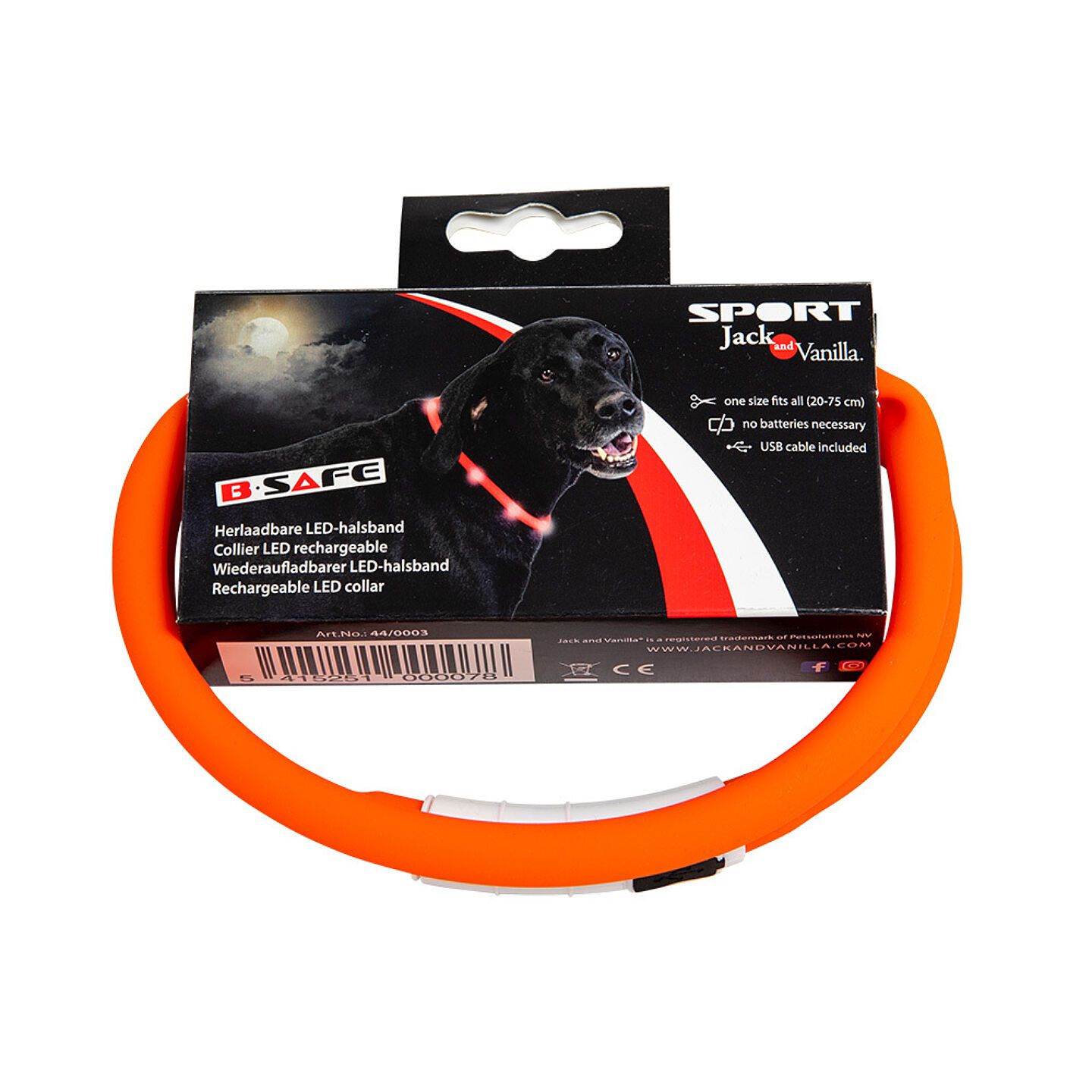Led halsband oranje j v sport