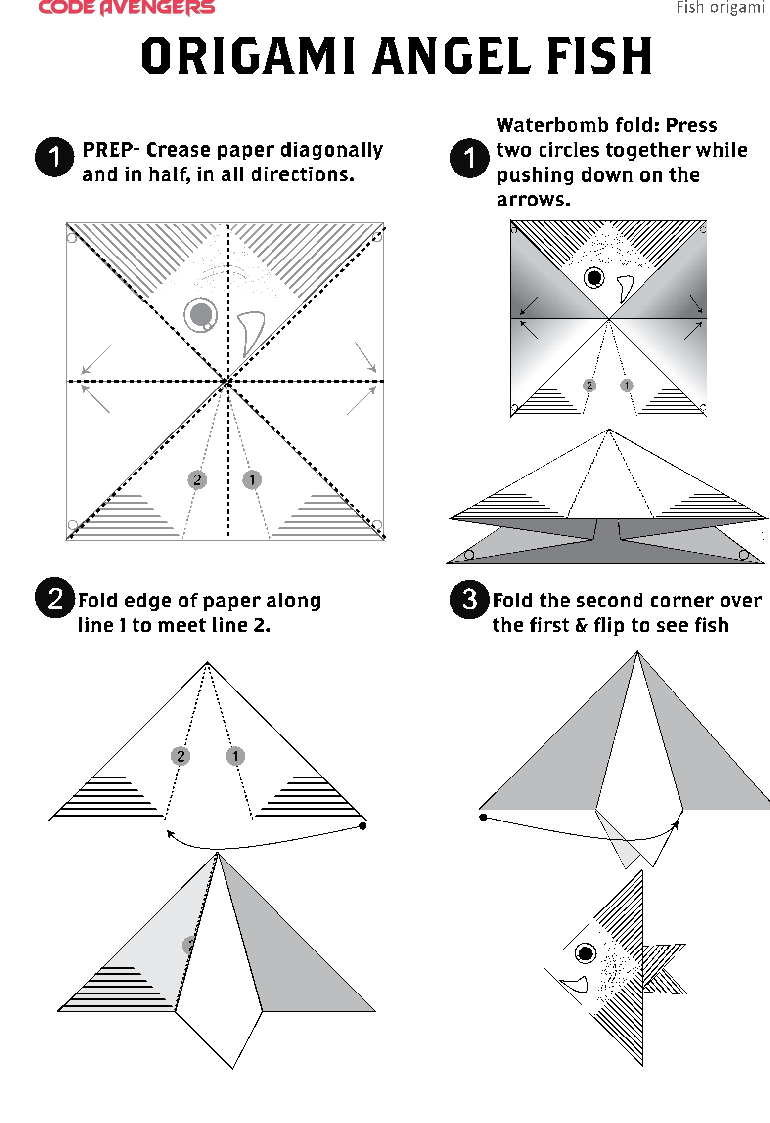 Origami Fish Activity Programming Code Avengers