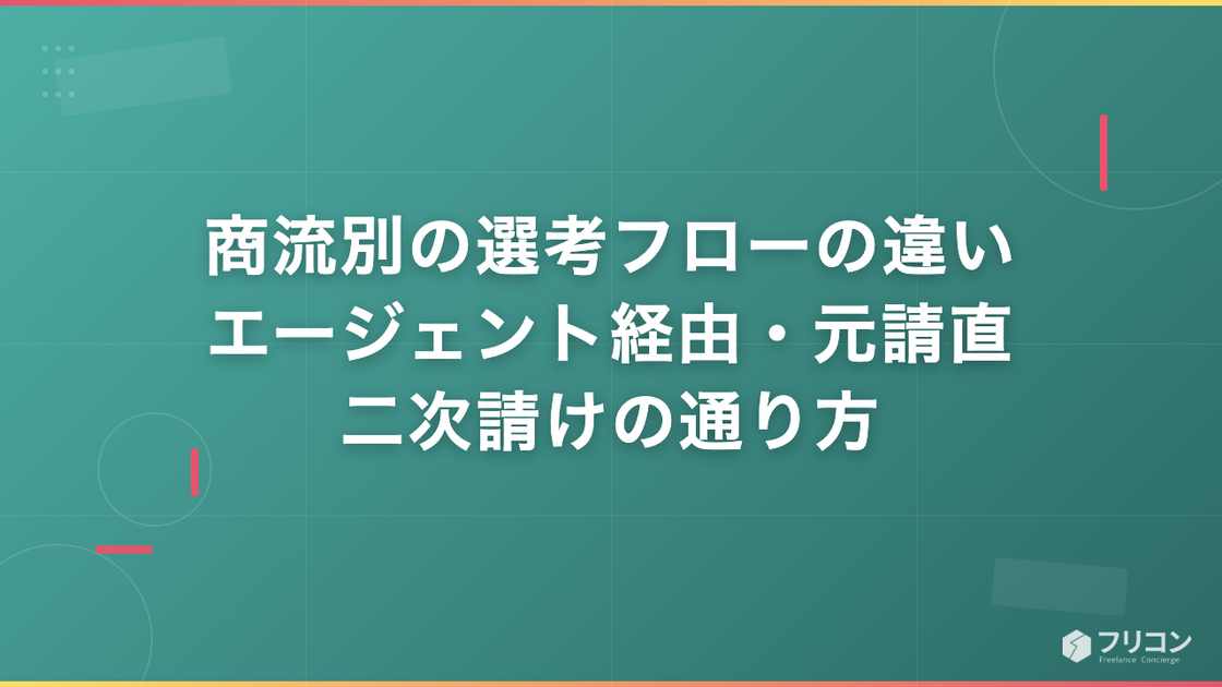 商流別の選考フローの違い｜エージェント経由・元請直・二次請けの通り方