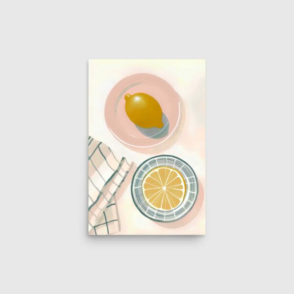 Lemon on a Plate Poster