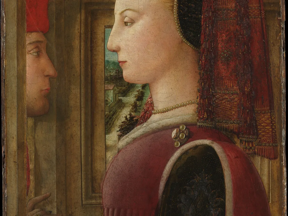 Portrait of a Woman with a Man at a Casement