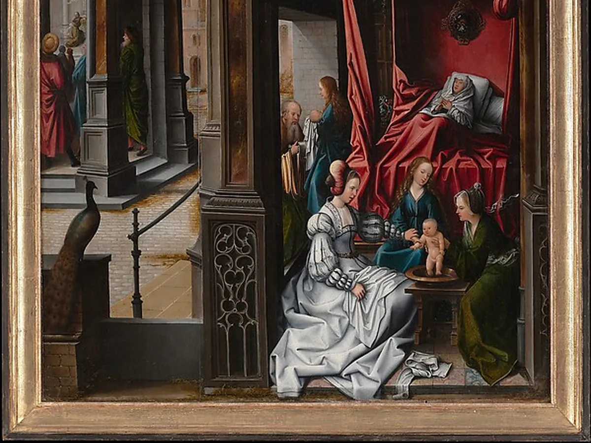 The Birth and Naming of Saint John the Baptist; (reverse) Trompe-l'oeil with Painting of The Man of Sorrows