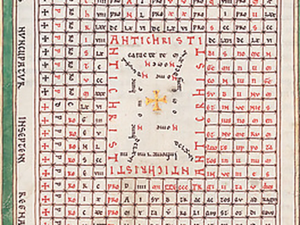 Leaf from a Beatus Manuscript: Table of the Antichrist