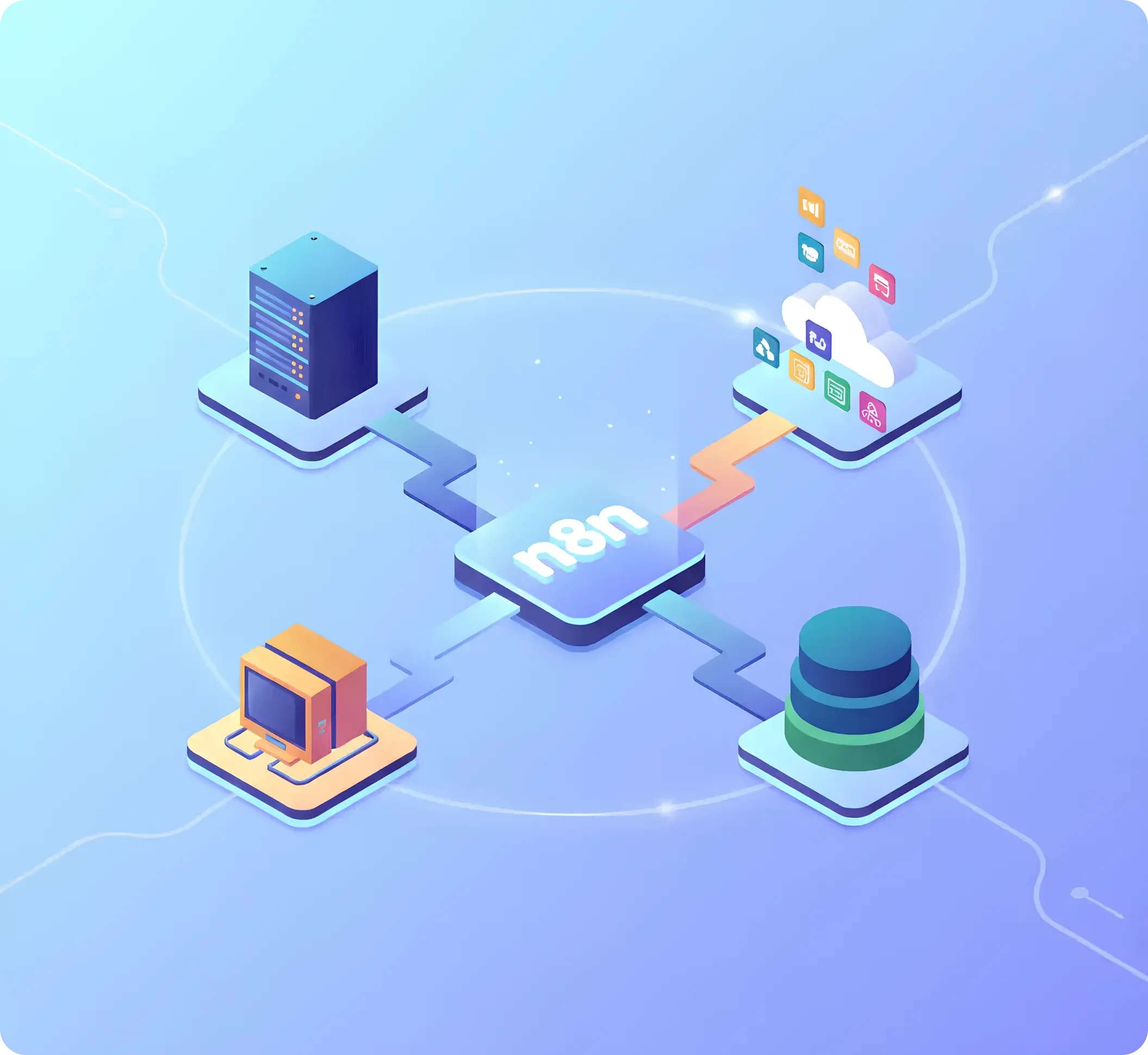 n8n custom integrations diagram
