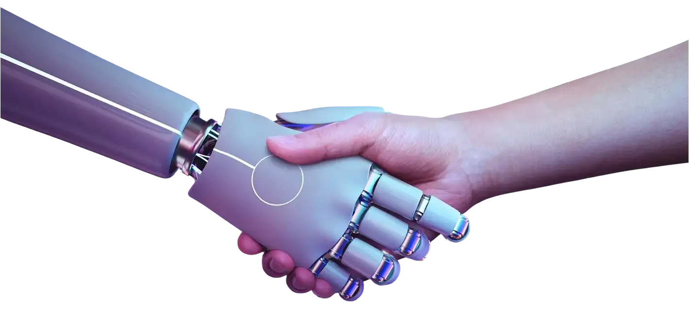 Unión entre inteligencia artificial y humanos representando la automatización de procesos empresariales
