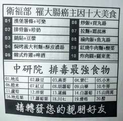 衛福部 罹大腸癌主因十大美食
01 漢堡薯條+可樂
32 排骨飯+珍奶
$5 炒⋯⋯