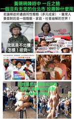 黃珊珊陳時中 一丘之貉
一個沒有未來的台北市 投票幹什麼用
若讓蔡政府通過同性婚⋯⋯