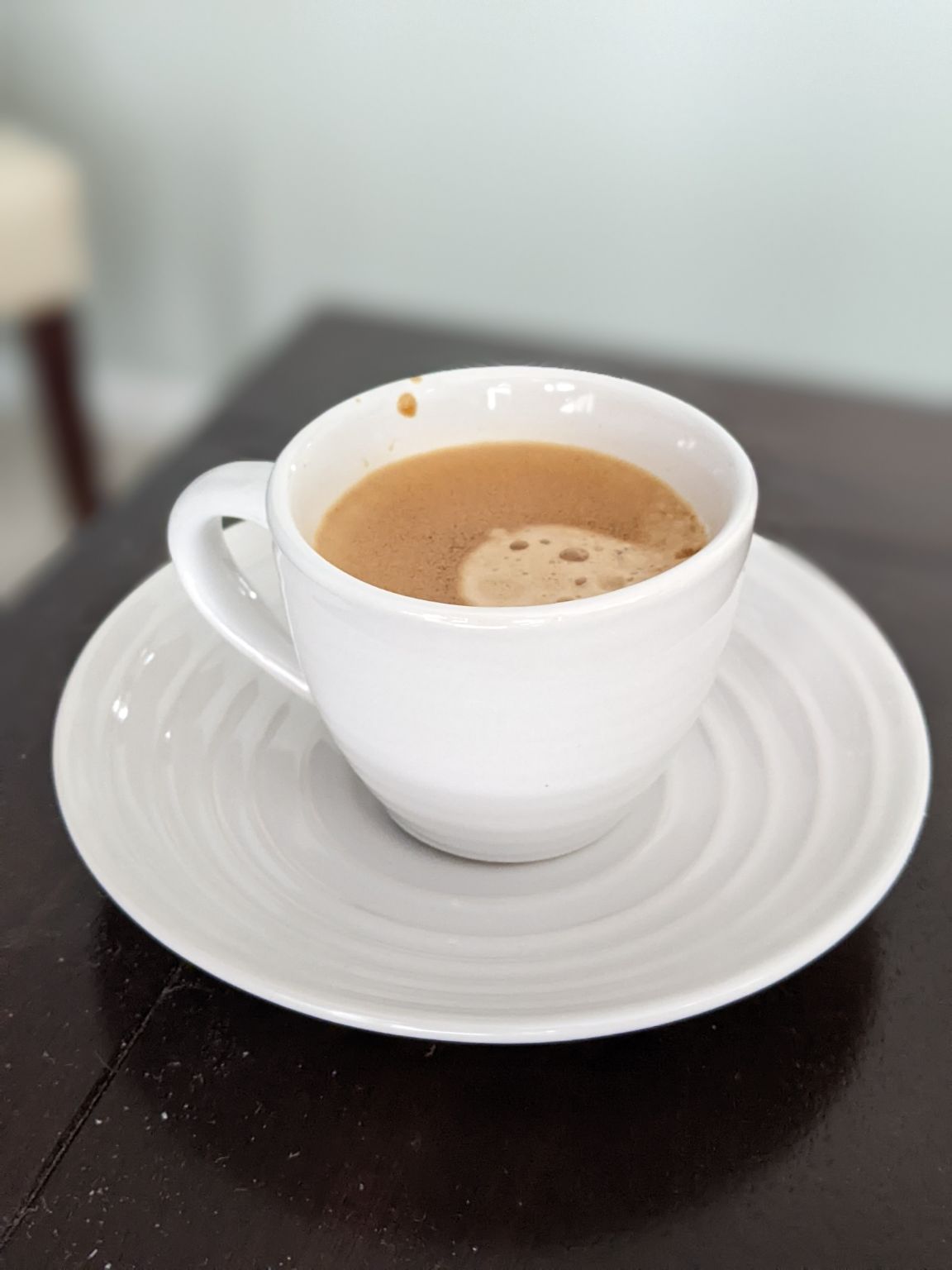 I forgot that I had espresso cups. Enjoying a single on a late Sunday morning.