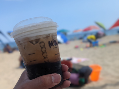 Another hot day at the beach with salted caramel cold brew