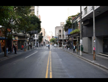 Along with Av. Paulista, and a few more side-streets, this is a great place in Sao Paulo to get food, and of course local coffee - Rua Augusta