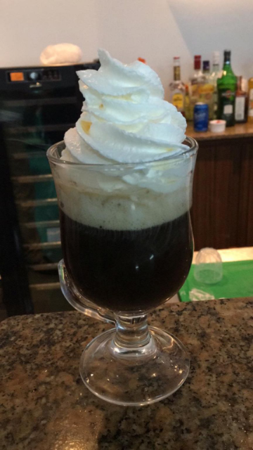 Meu primeiro Irish Coffe no Curso do Senac Campos do Jordão