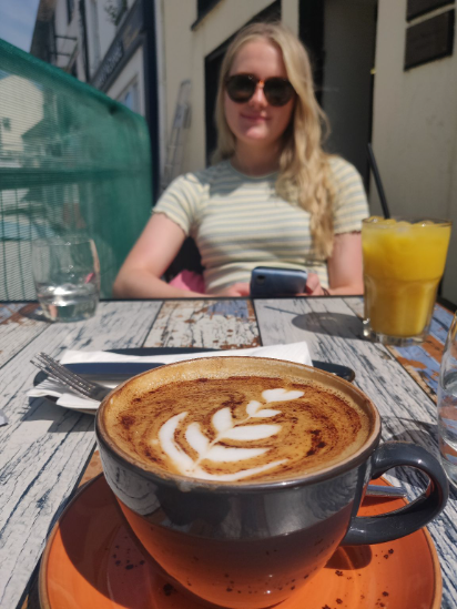 Wonderful cappuccino from the Vee Bistro in Tramore