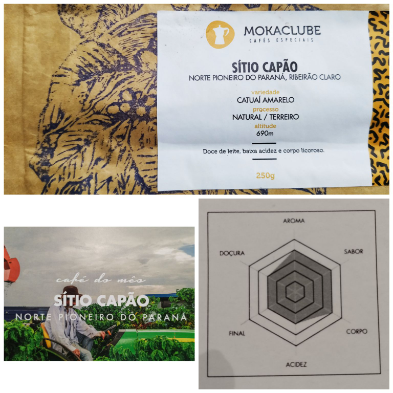 Safra 2017. Café de terras baixas, aroma, sabor e corpo elevado, em contraponto com a acidez, final e doçura baixa.