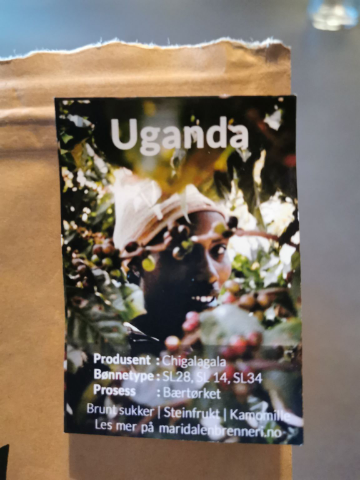 Today's coffee is a natural from Uganda, Variety: SL28, SL14 and SL34. 