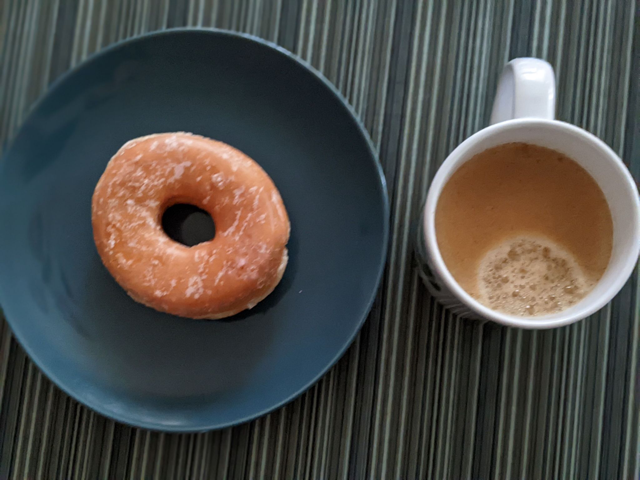Donuts always pair well with coffee.  This donut is from Dunkin.