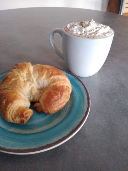 Housemade Croissants and a Mexican Mocha to start the day off right!
Taken at Travelers Cafe in Las Vegas NM in Febuary 2020!