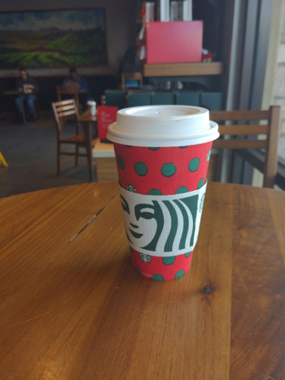 Drinking a cup of Joe on a cool and blustery Black Friday. 