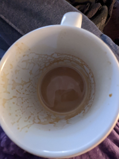 My favorite mug is the one that's full. This one sadly is empty. 