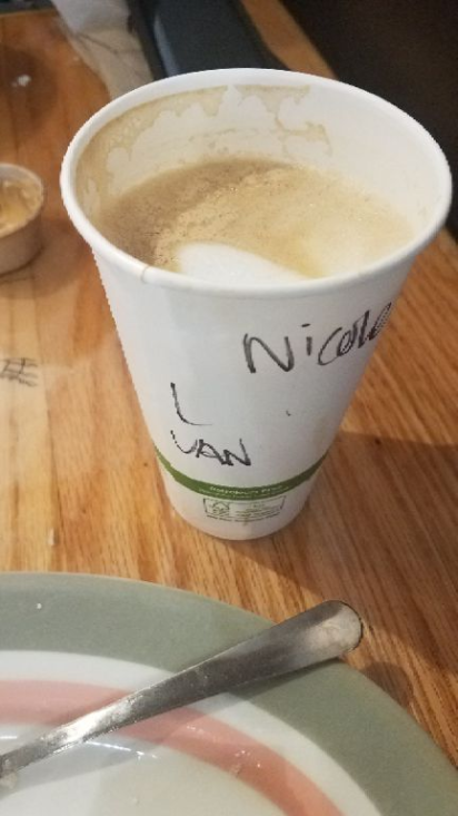 Vanilla latte with whole milk