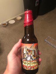 Hints of malort waft through the air surrounding this brew.  It actually works well.  Bought at dark lord.  