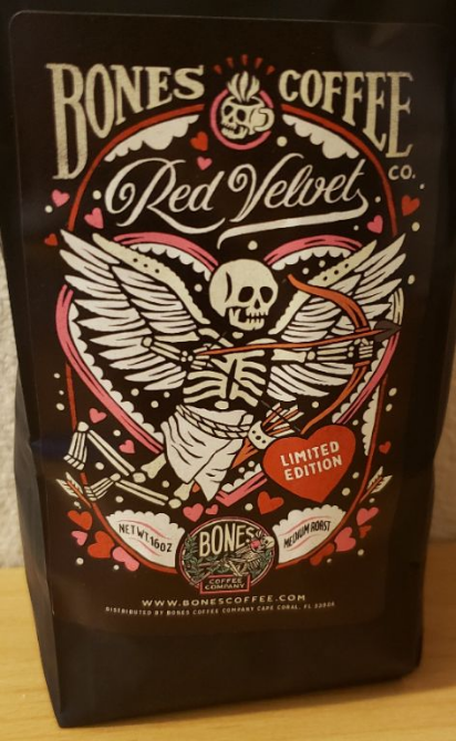 Can't really go wrong with a Coffee + Red Velvet Cake combo. And Bones Coffee does it right; Not overly sweet. Tastes like coffee...Tastes like Red Velvet cake. In what world would that not be delicious?